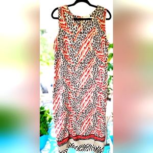 Kathie Lee Animal Print Long Dress